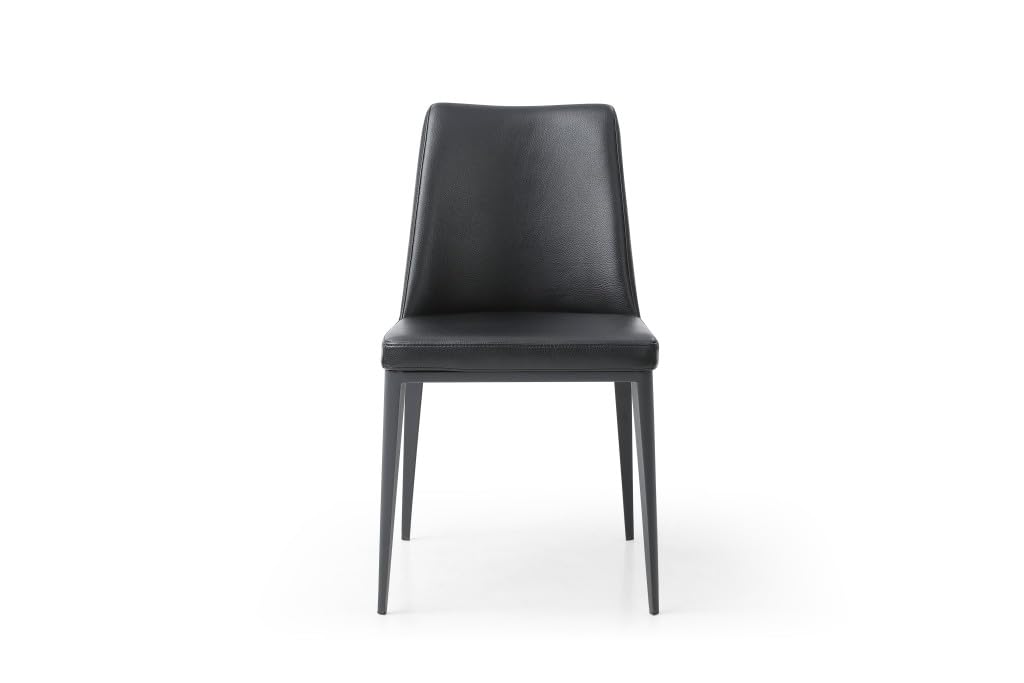 Black Faux Leather Metal Dining Parsons Chair T10090