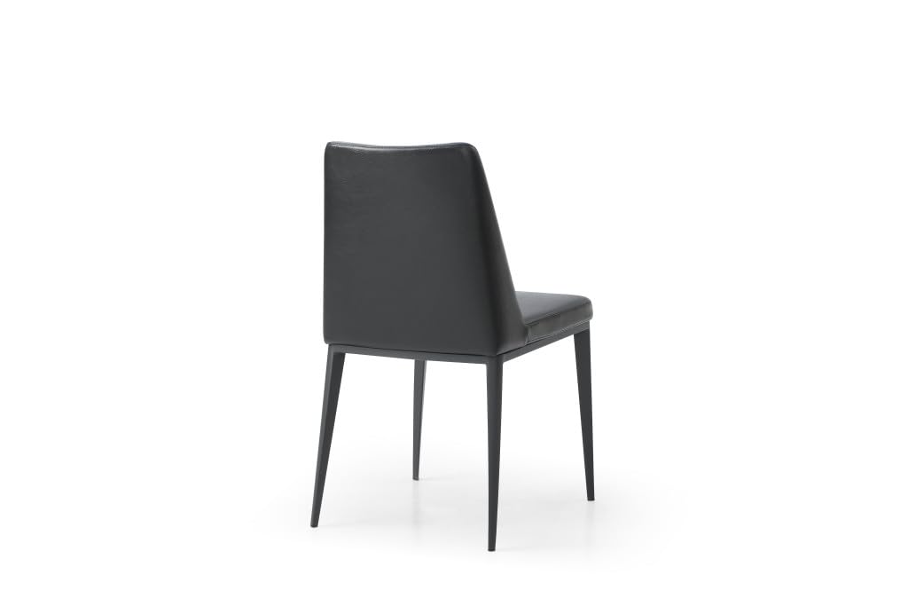 Black Faux Leather Metal Dining Parsons Chair T10090
