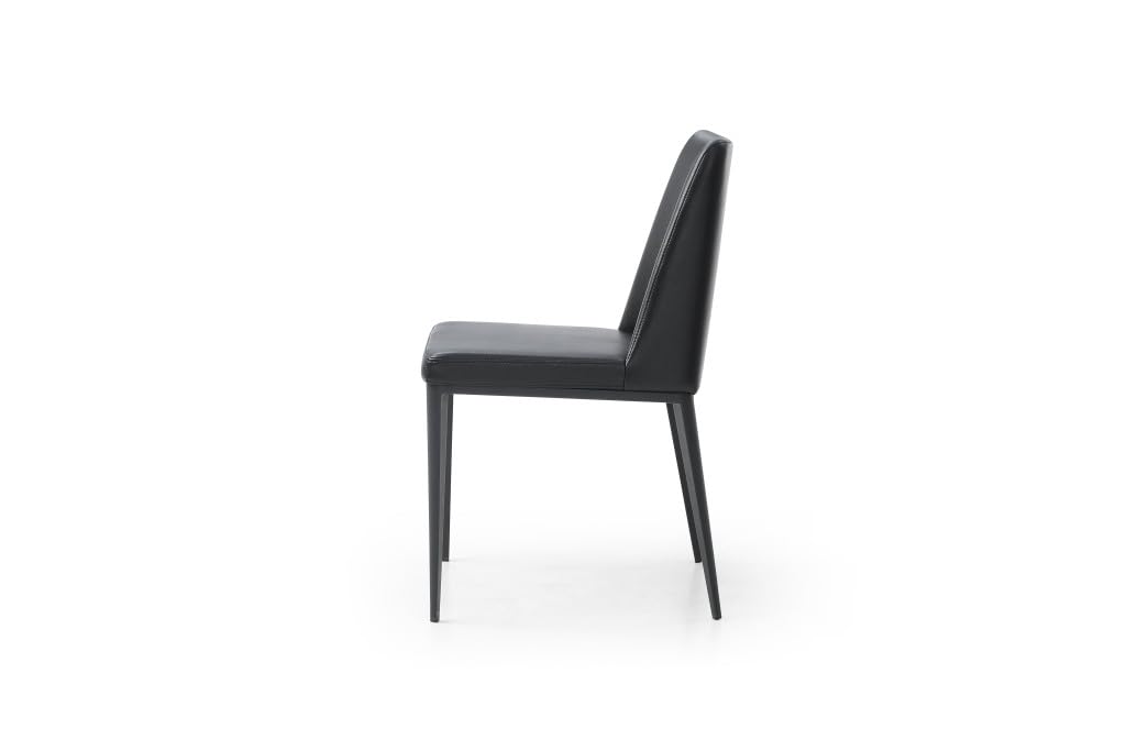 Black Faux Leather Metal Dining Parsons Chair T10090