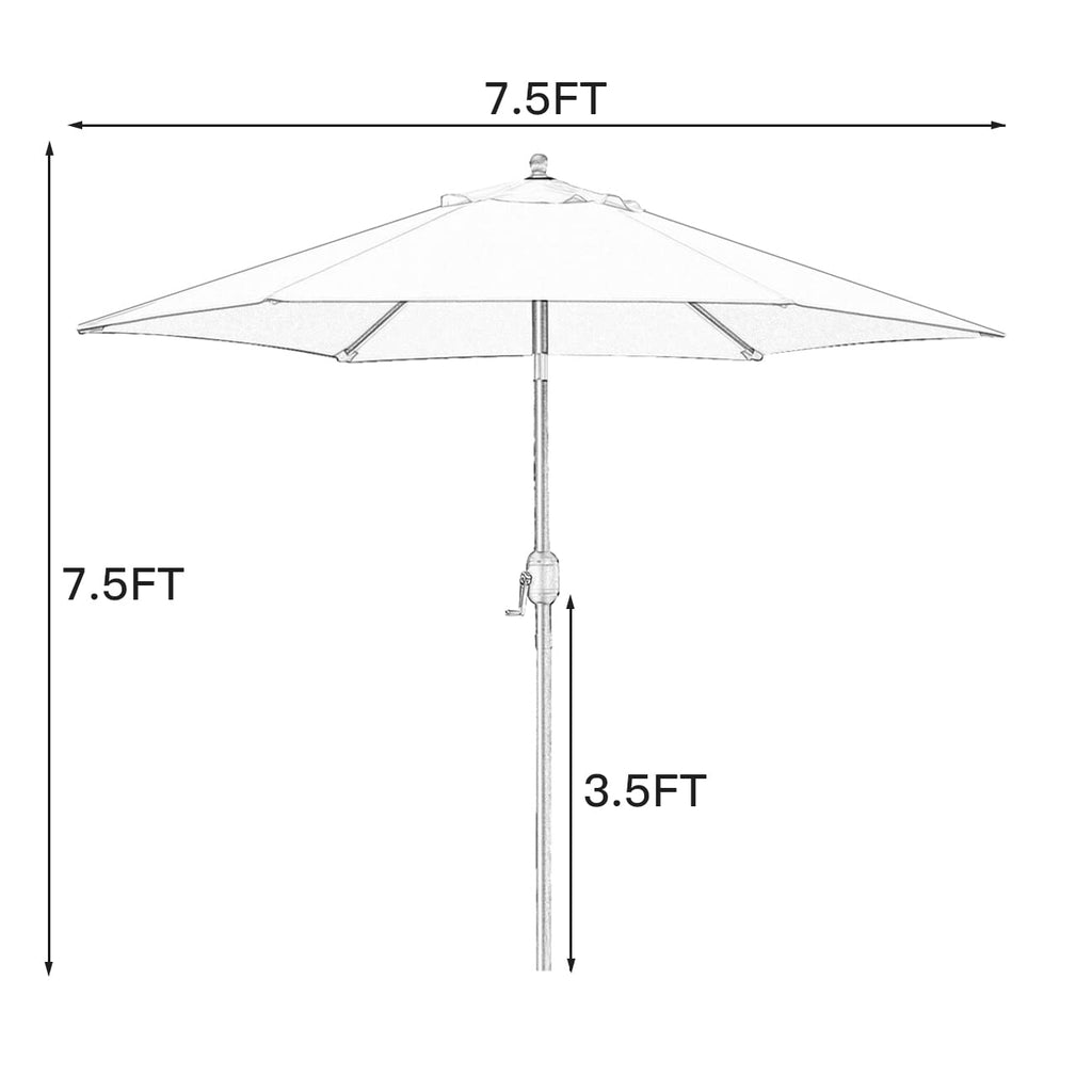 7.5' Tilt Crank Navy Blue Patio Umbrella P1457