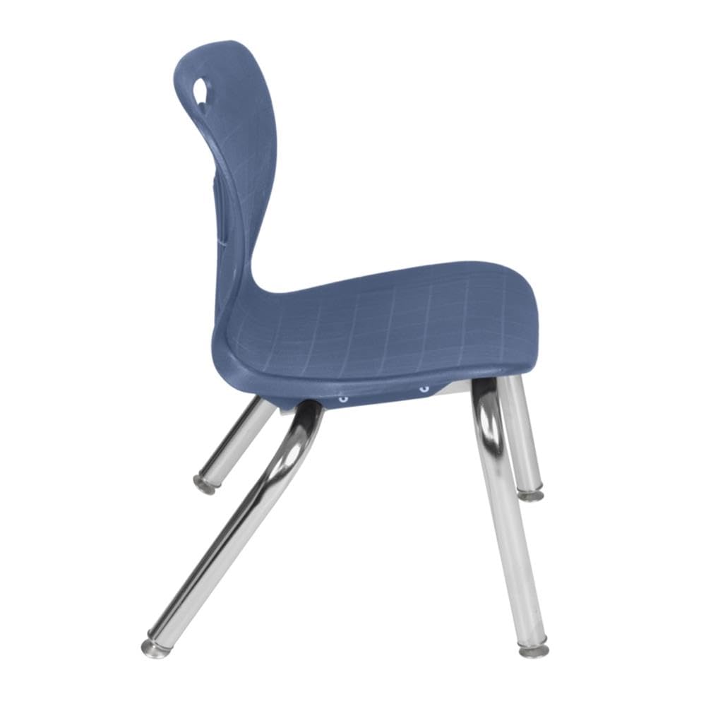 42" Square Mobile Table with 4 Blue Stack Chairs J797479
