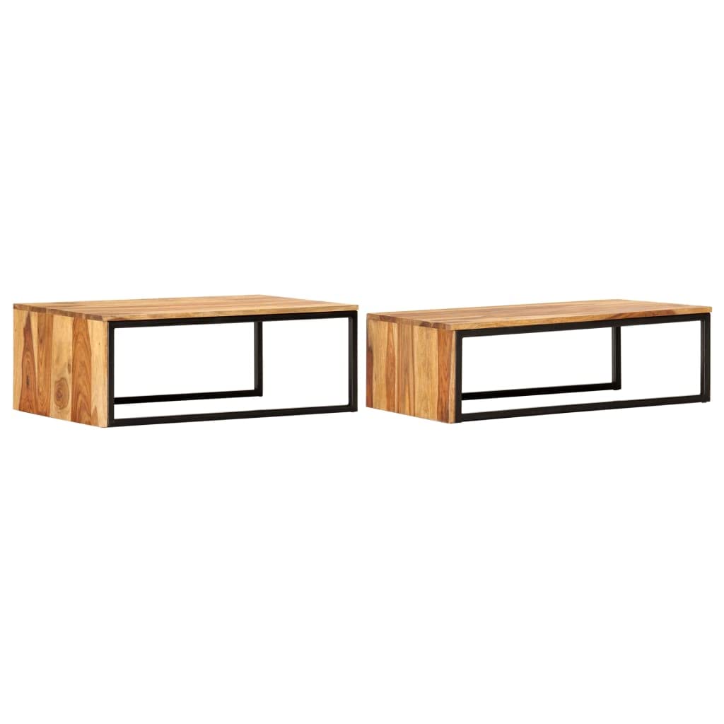 Solid Sheesham Wood Nesting Coffee Table Set Y3370