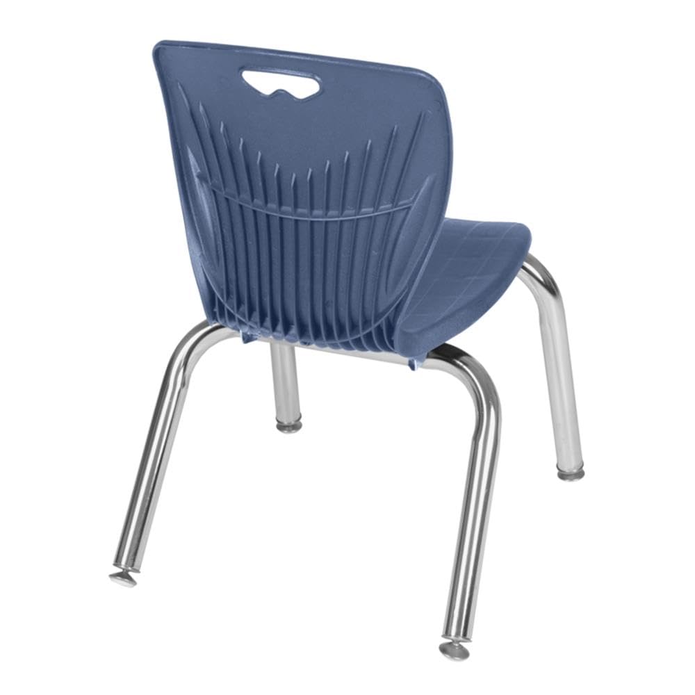 42" Square Mobile Table with 4 Blue Stack Chairs J797479