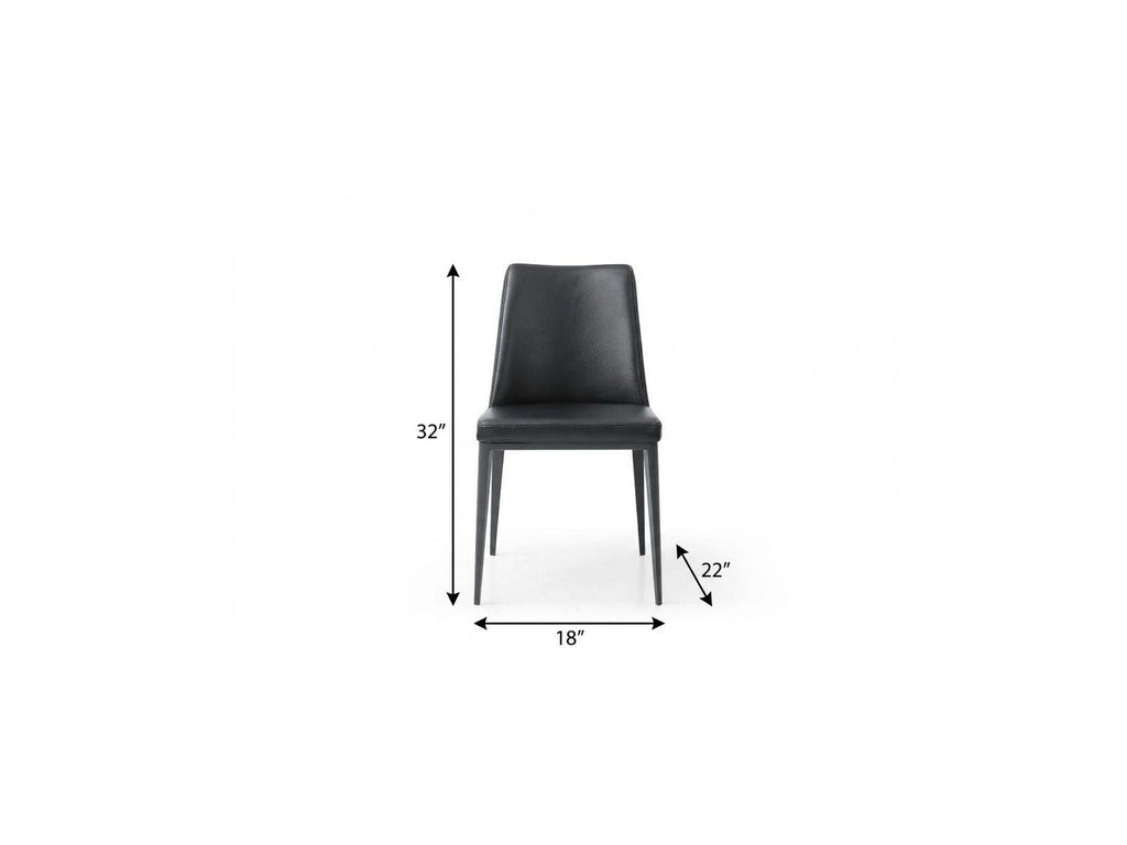 Black Faux Leather Metal Dining Parsons Chair T10090