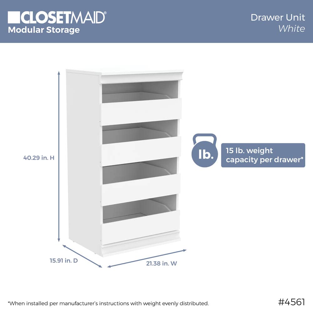 White 4 Drawer Wood Modular Storage Unit B507