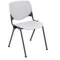 Light Grey Plastic Stack Chair with Black Steel Frame I241622