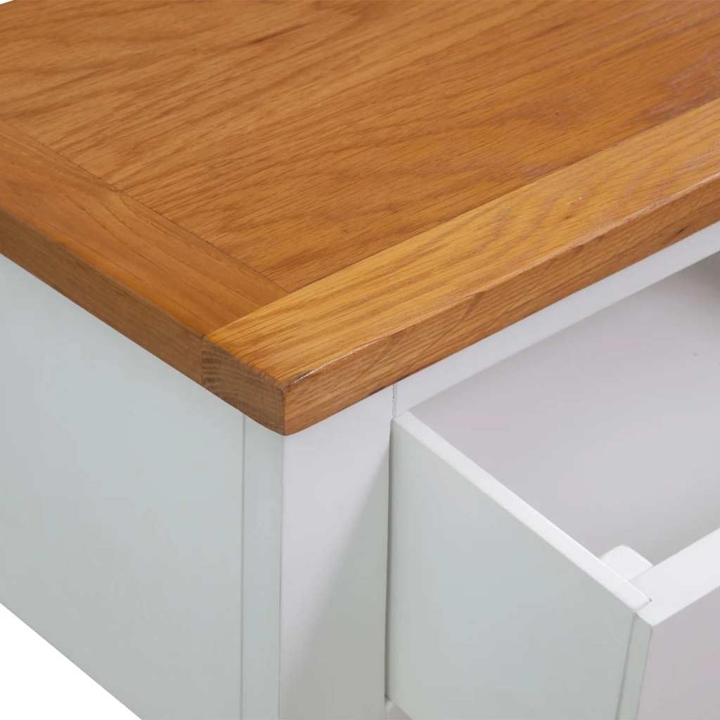 Solid Oak Wood Console Table with Drawers and Shelf Z34785