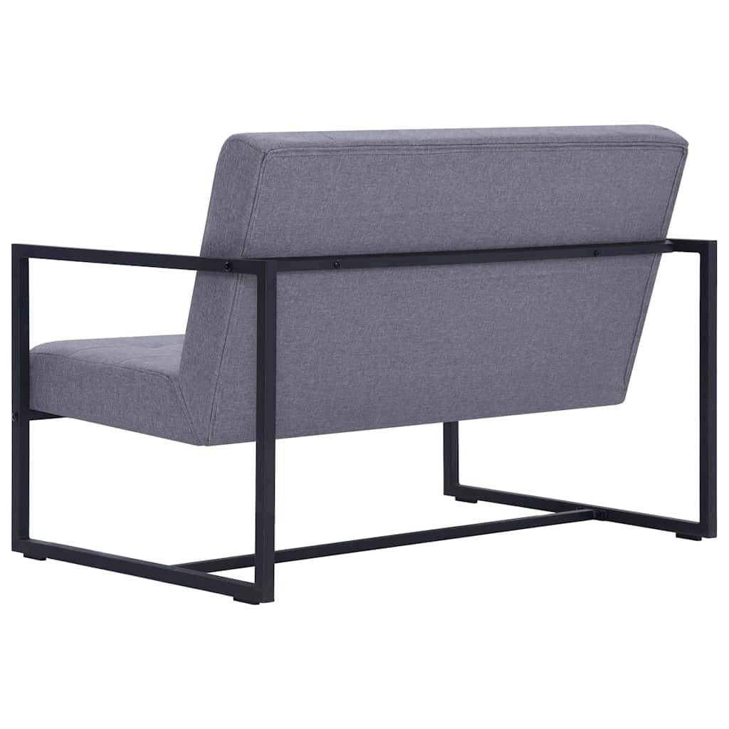 Light Gray 2-Seater Fabric Loveseat Sofa with Steel Legs G592120
