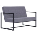 Light Gray 2-Seater Fabric Loveseat Sofa with Steel Legs G592120