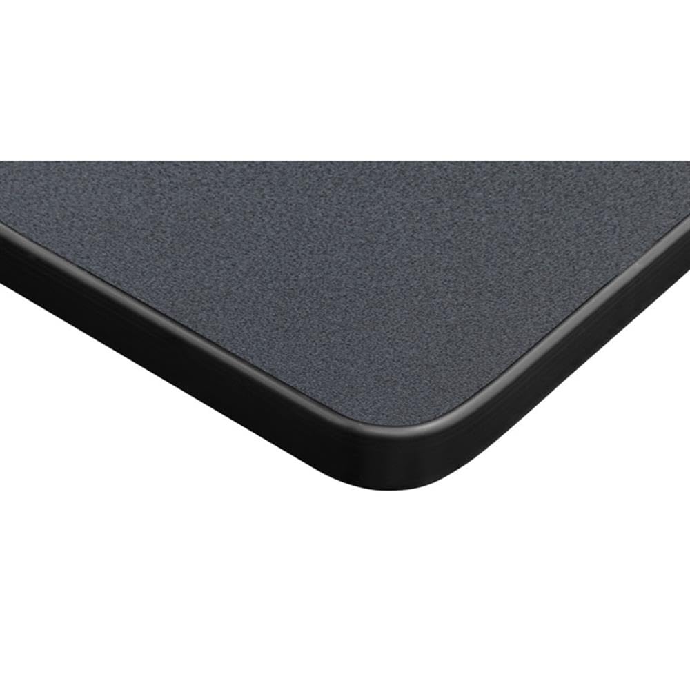 42" Square Mobile Table with 4 Blue Stack Chairs J797479