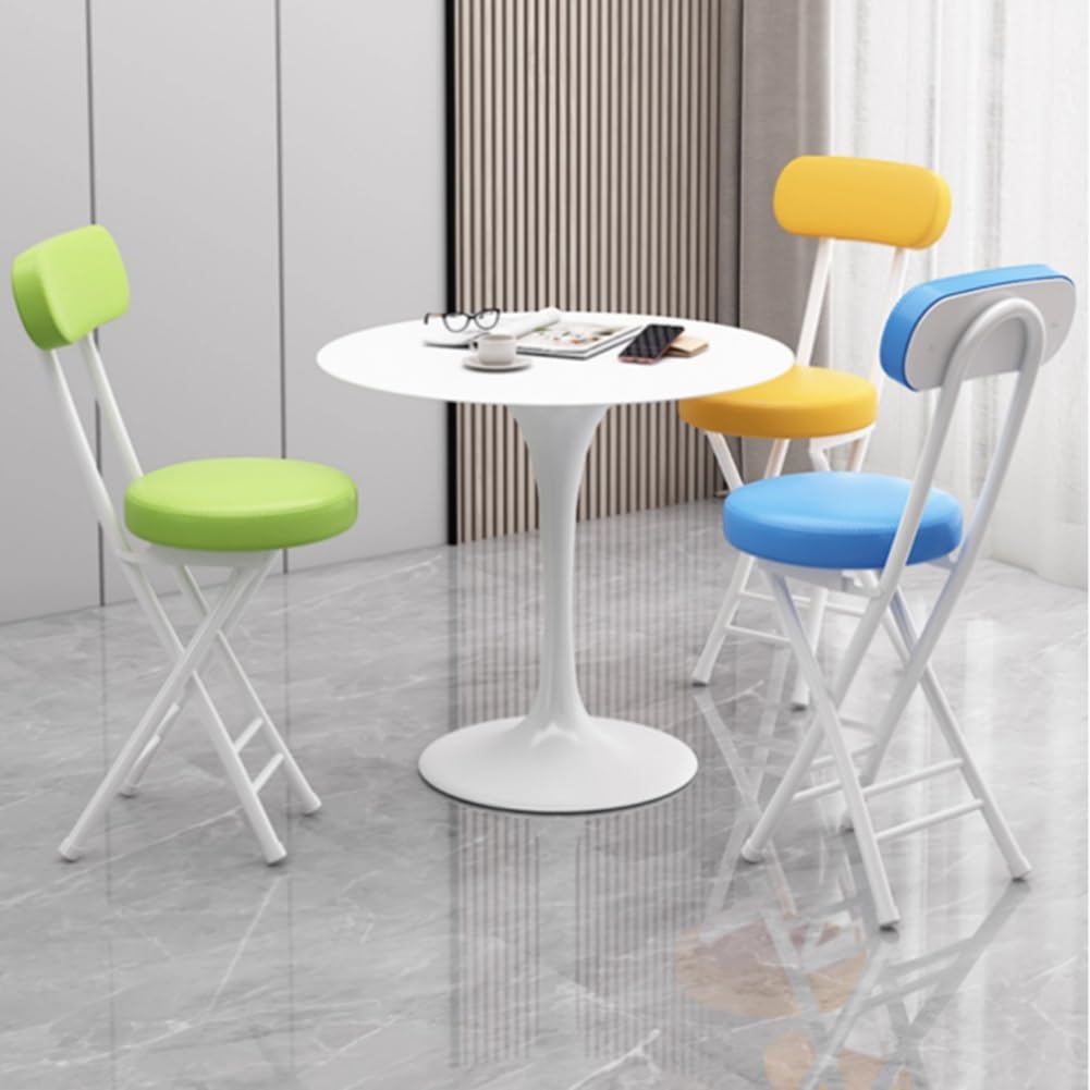 Portable Folding Stool with Backrest, 18 Inch Black M569337