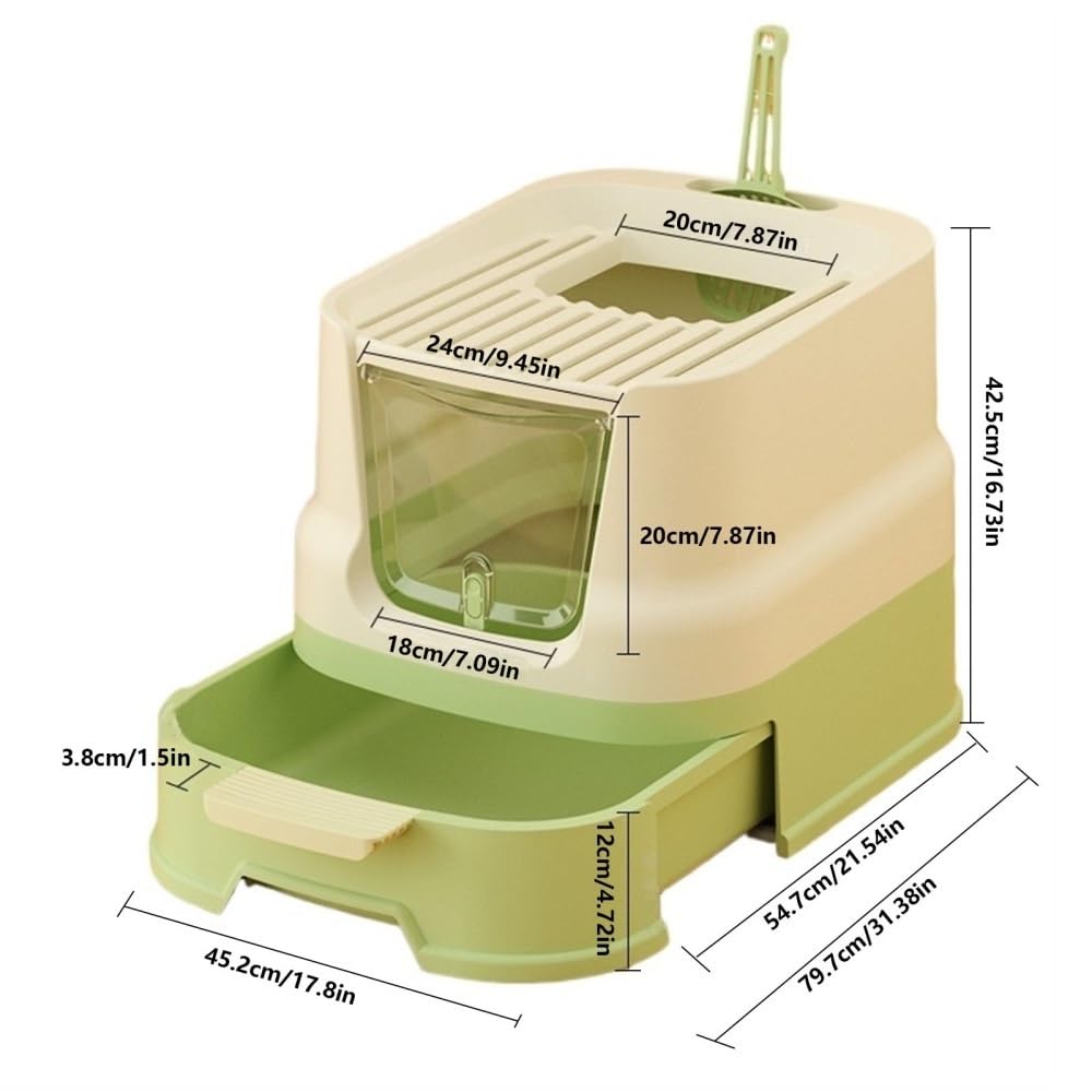 Enclosed Top-Entry Cat Litter Box with Scoop M836