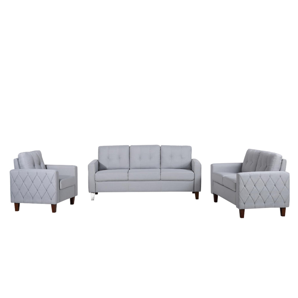 Light Gray Tufted Upholstered Loveseat S5497