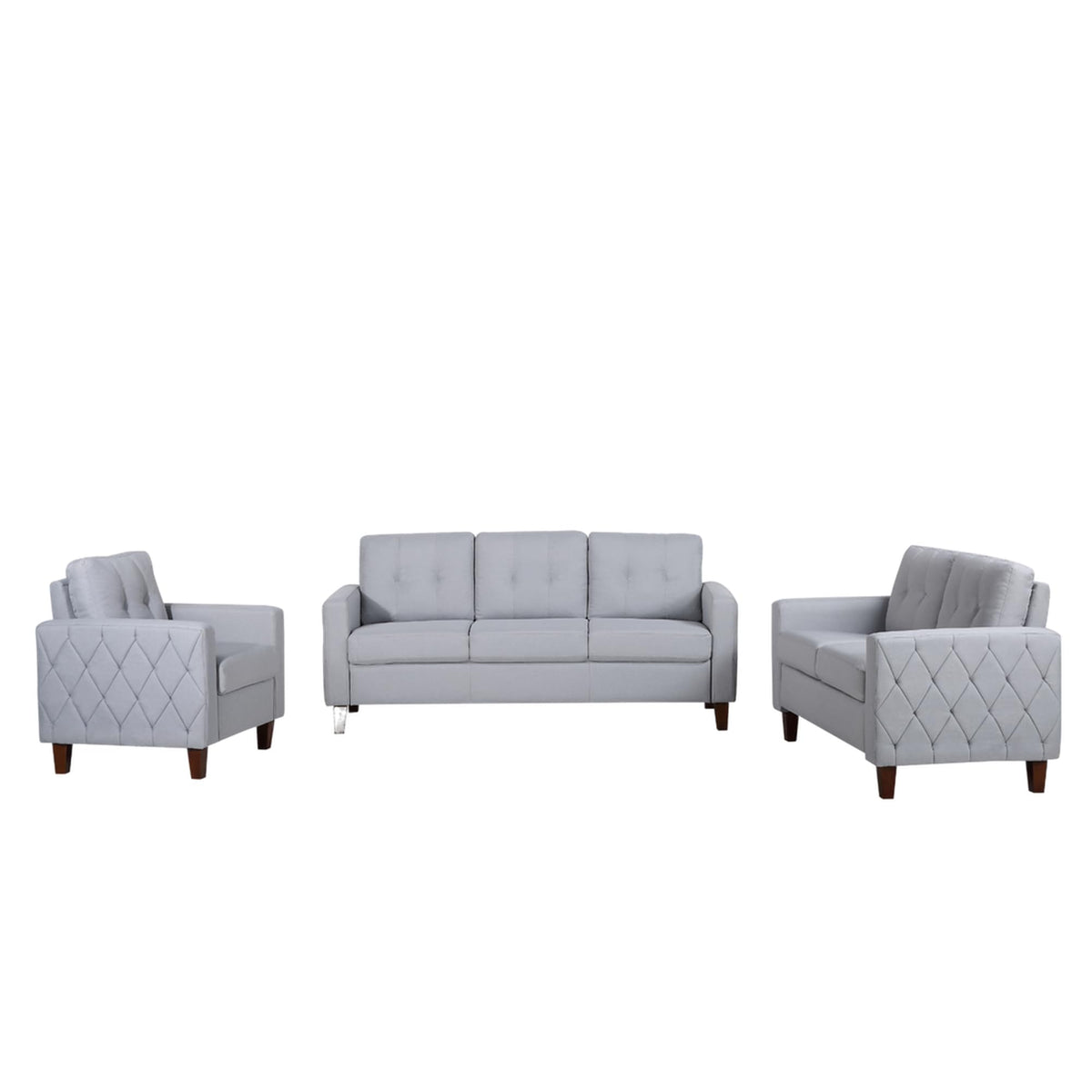Light Gray Tufted Upholstered Loveseat S5497