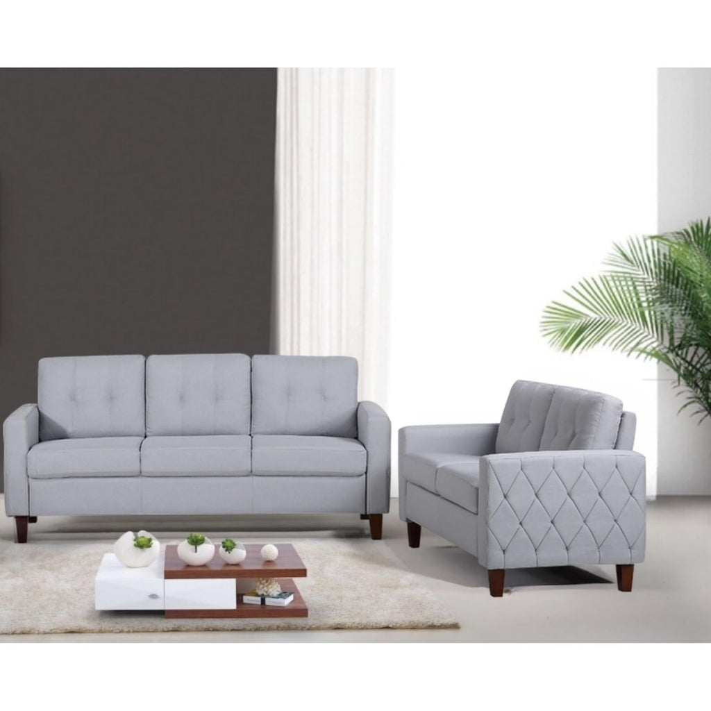Light Gray Tufted Upholstered Loveseat S5497