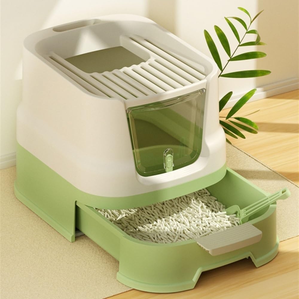 Enclosed Top-Entry Cat Litter Box with Scoop M836