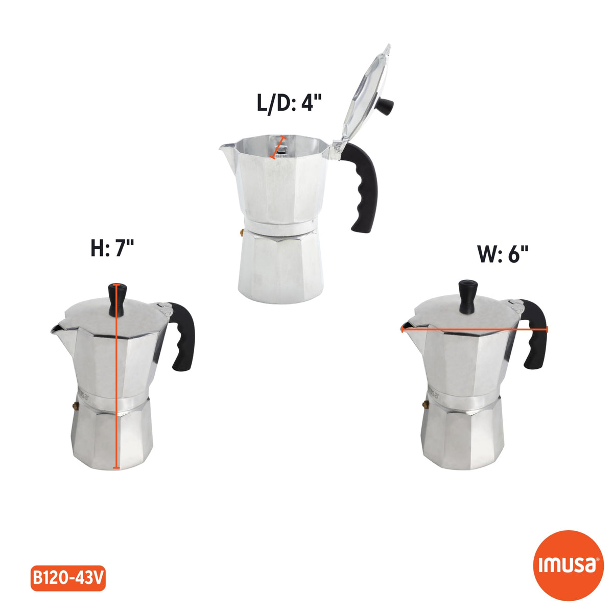 Aluminum Stovetop 6-cup Espresso Maker F715