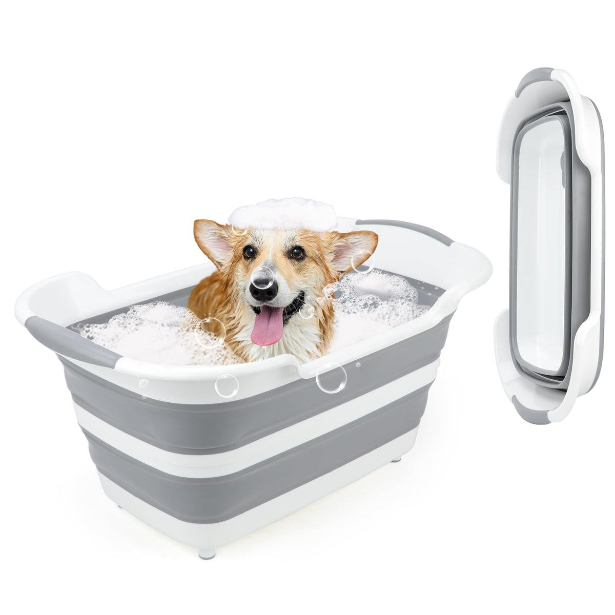 27L Raised Collapsible Dog Bathtub with Drain Q2624