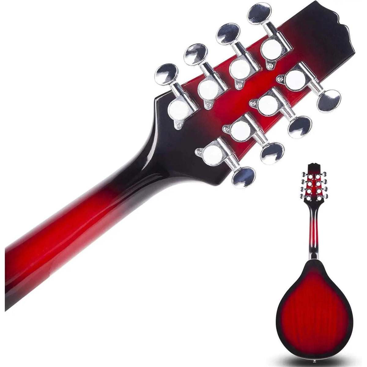 Acoustic Electric Mandolin Instrument Vintage Red Sunburst Mahogany Wood S119519
