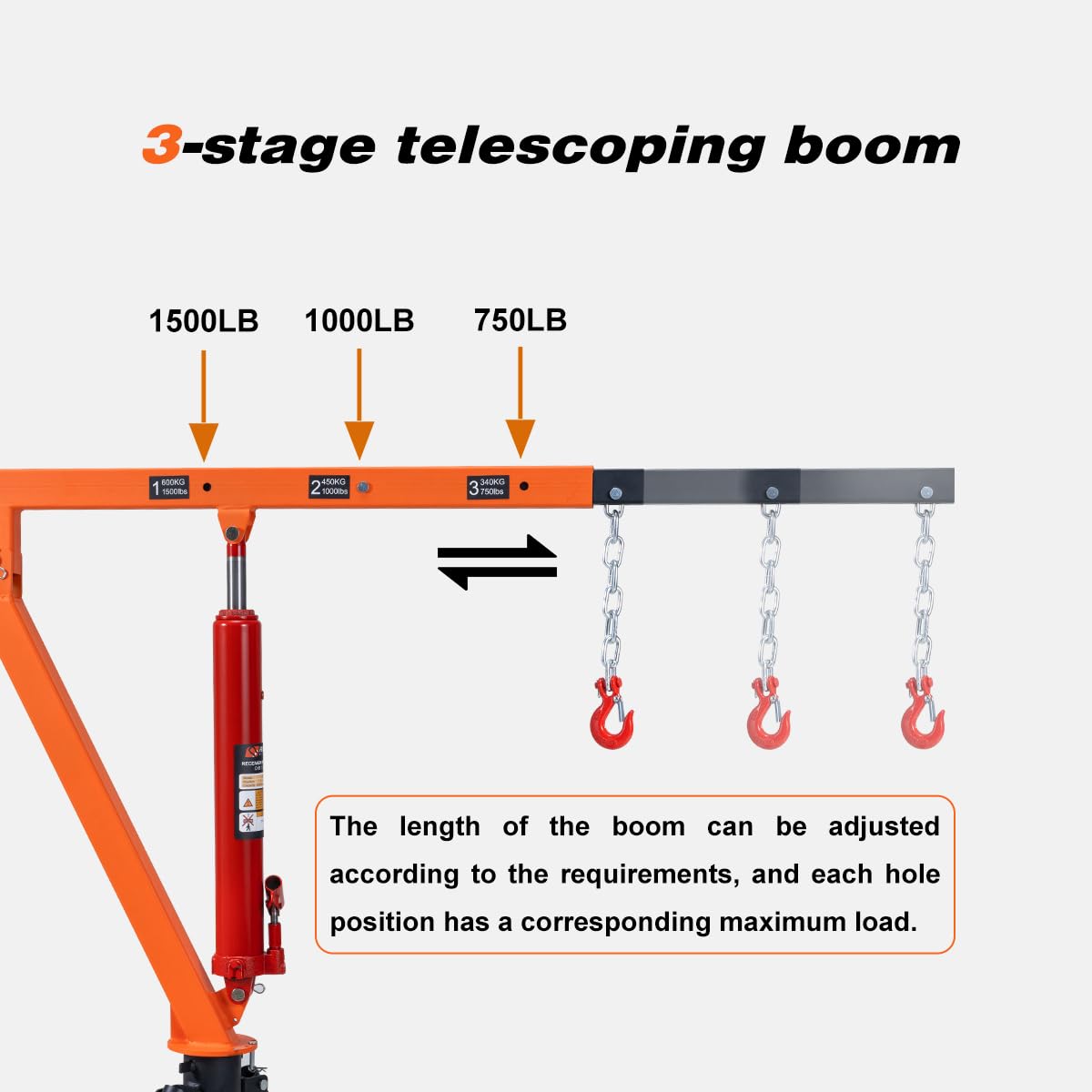 1500 lb Hydraulic Hitch Mounted Truck Crane I146702
