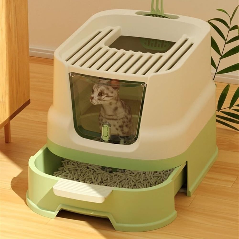 Enclosed Top-Entry Cat Litter Box with Scoop M836