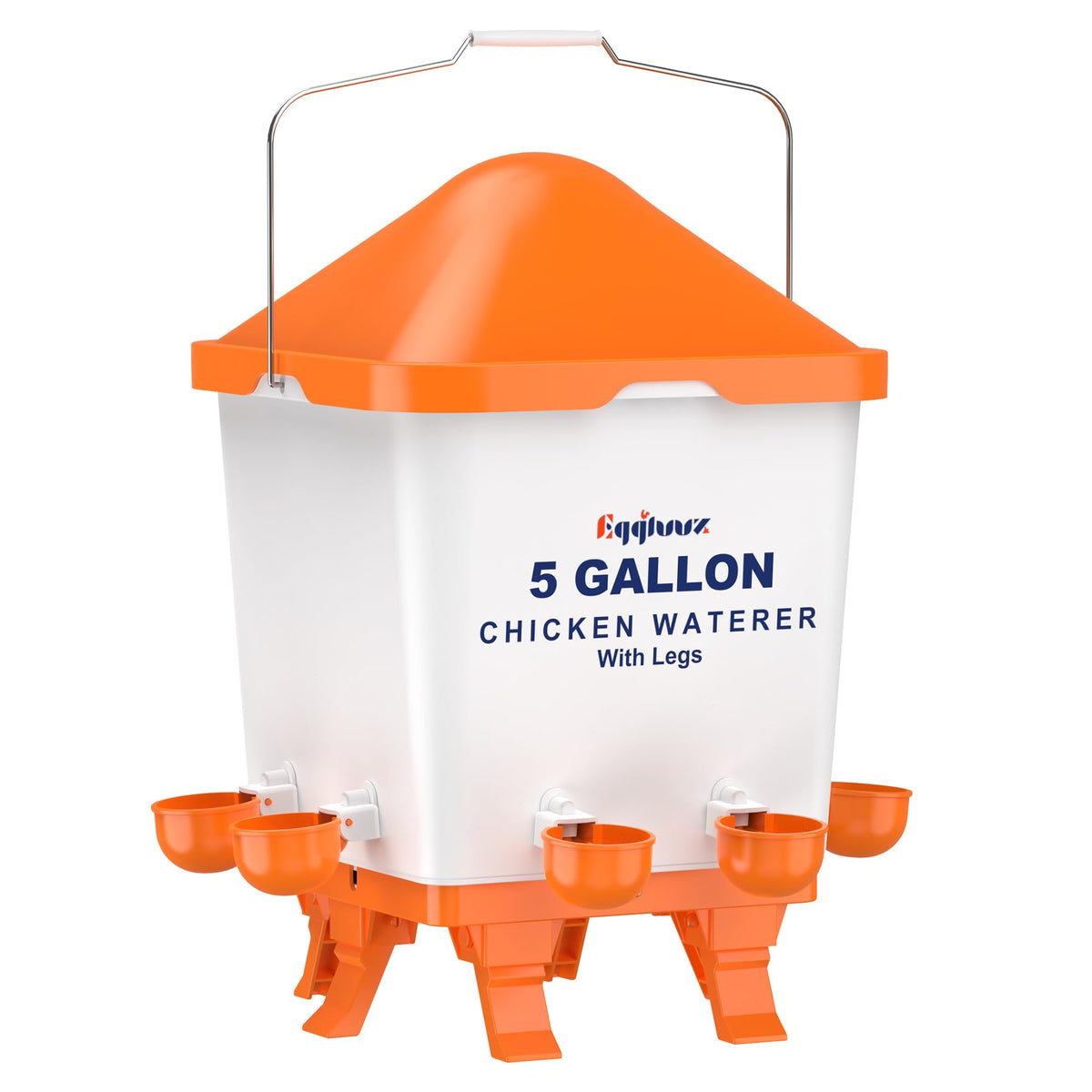 5 Gallons Chicken Waterer Bucket with Cups and Adjustable Legs D5541