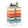 10 Drawer Rolling Storage Cart with Metal Frame U7070