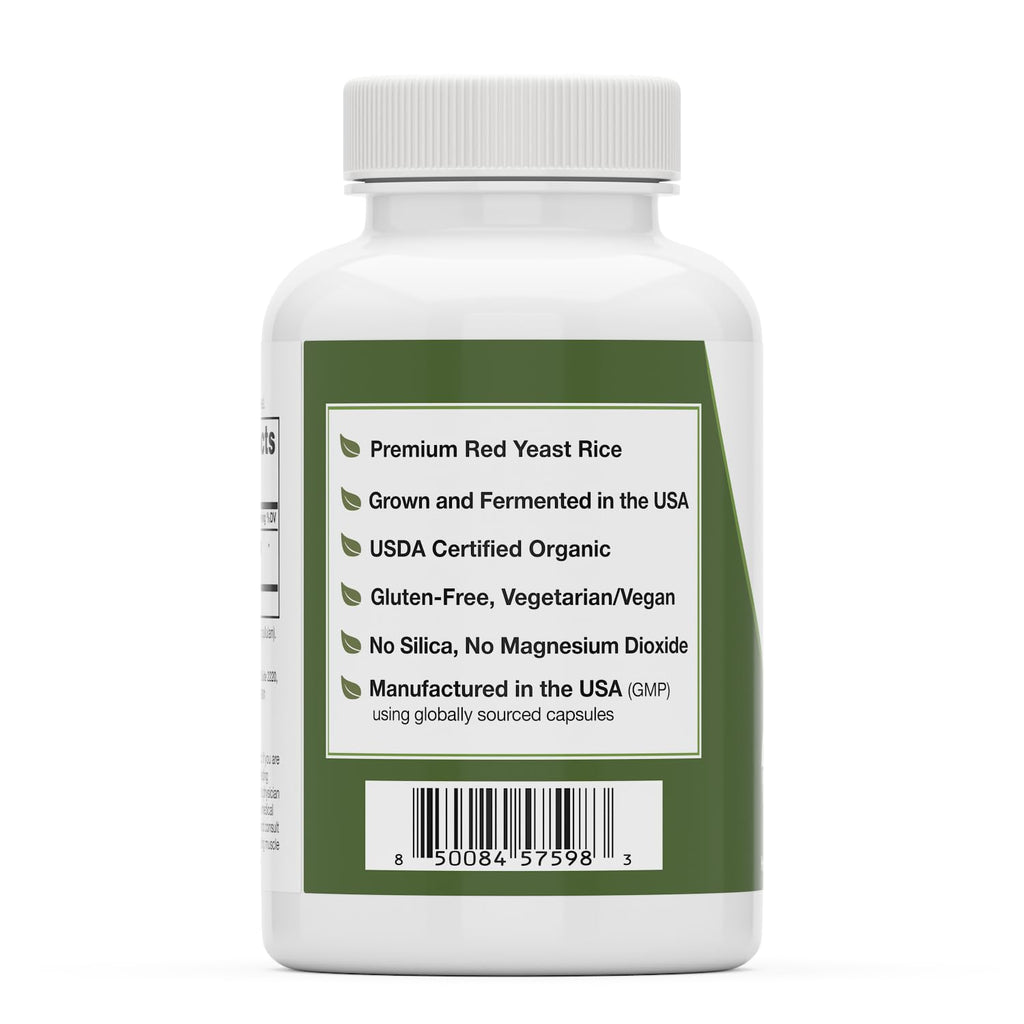 Organic Red Yeast Rice Supplement, 120 Capsules O2350