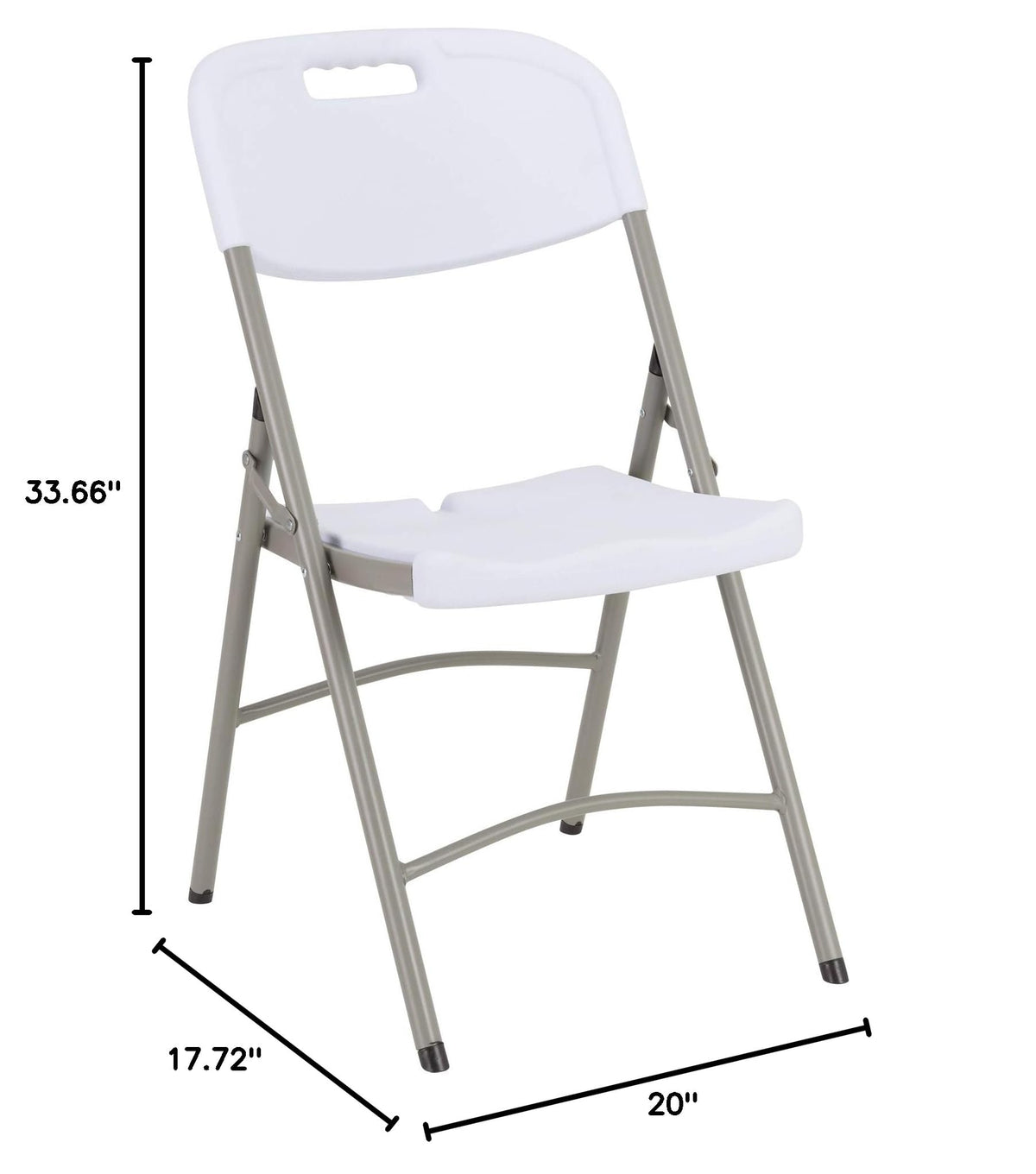 White Plastic Folding Chairs Set of 4 H45906