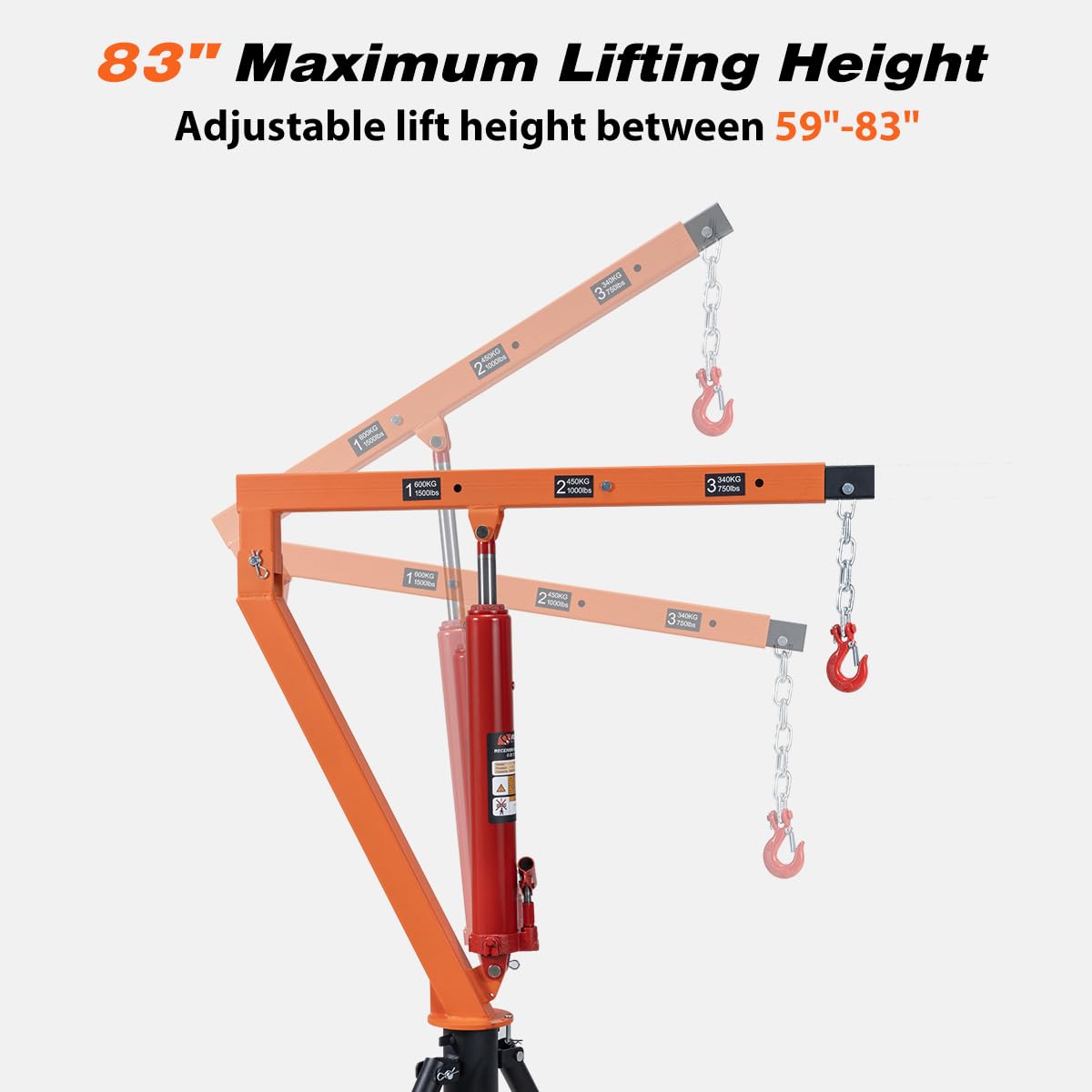 1500 lb Hydraulic Hitch Mounted Truck Crane I146702