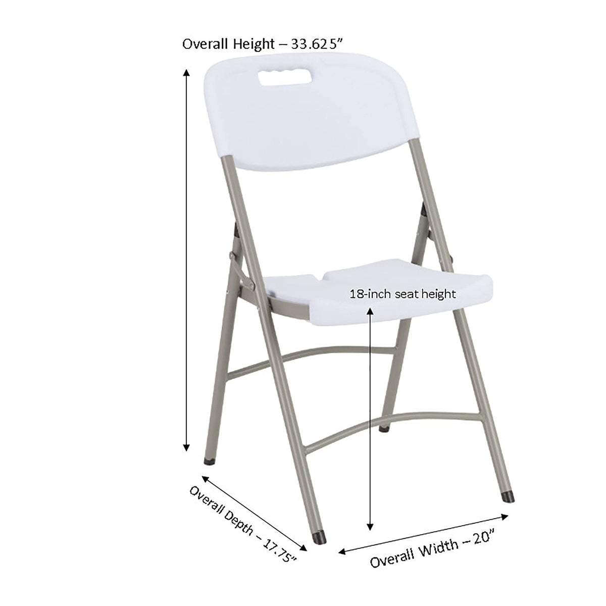 White Plastic Folding Chairs Set of 4 H45906
