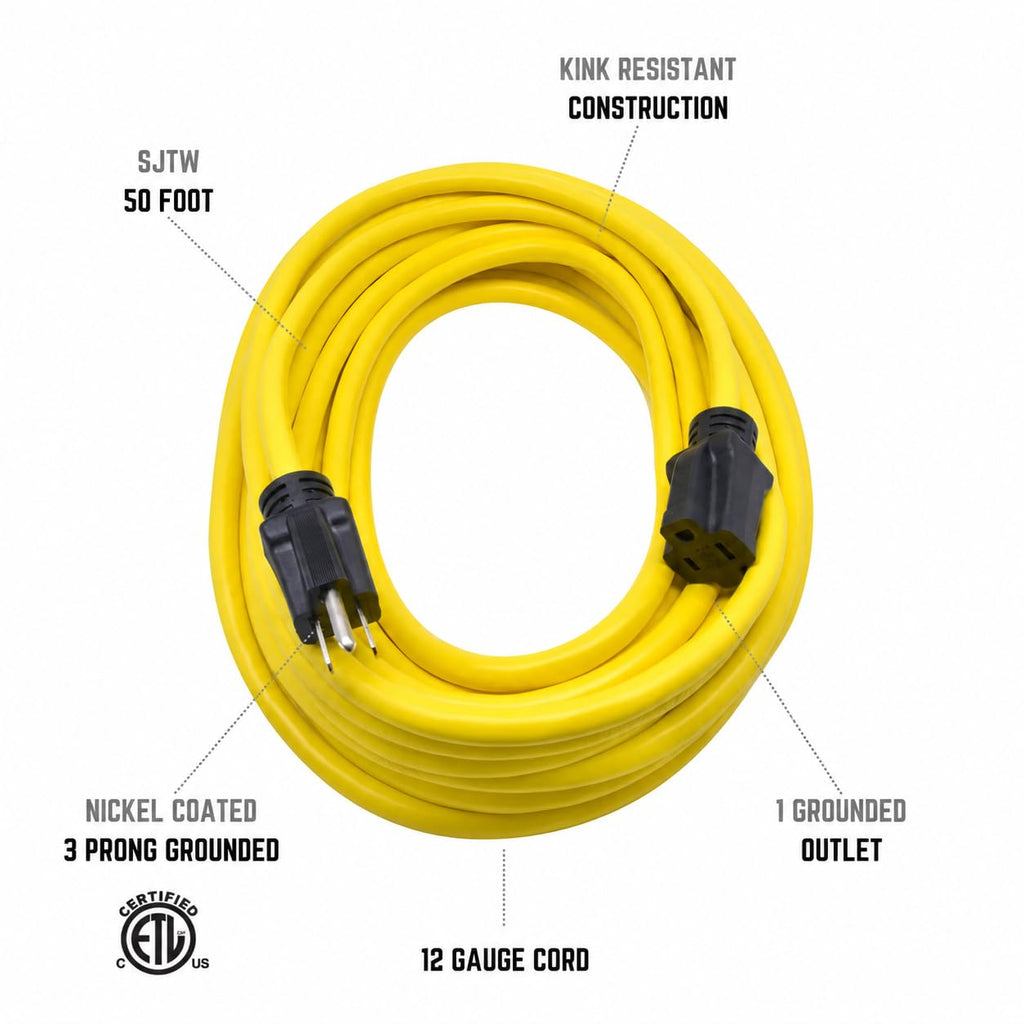 50 ft 12/3 SJTW Heavy Duty Outdoor Extension Cord G4297