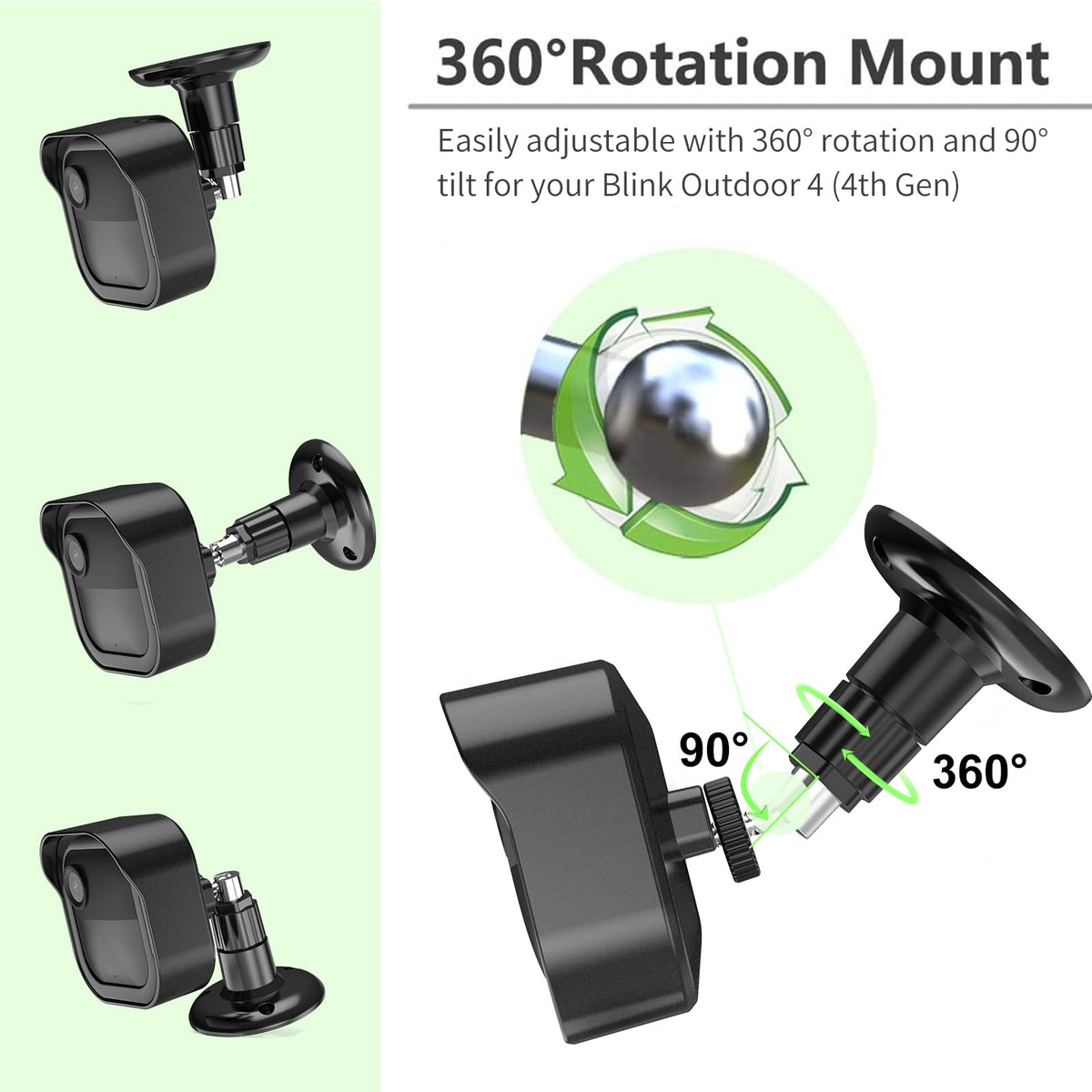 Black 2 Pack Weatherproof Adjustable Camera Mount J952