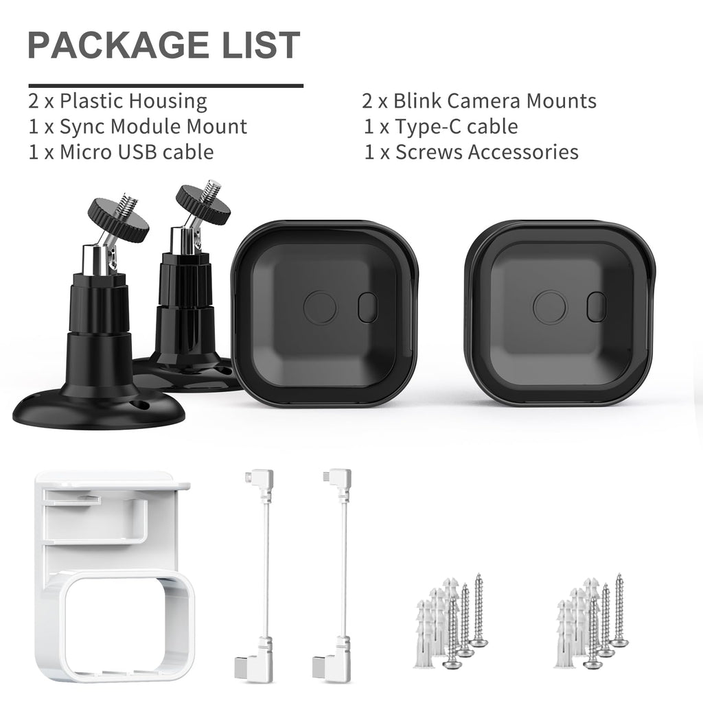 Black 2 Pack Weatherproof Adjustable Camera Mount J952