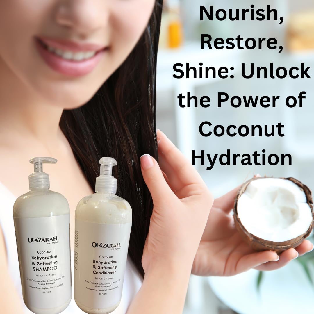 Shampoo & Conditioner Set with Coconut Milk & Sweet Almond Oil I51488