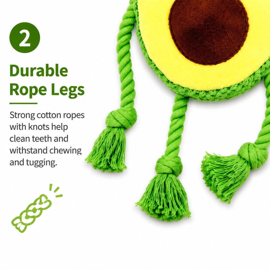 Avocado Rope Plush Dog Toy E6701