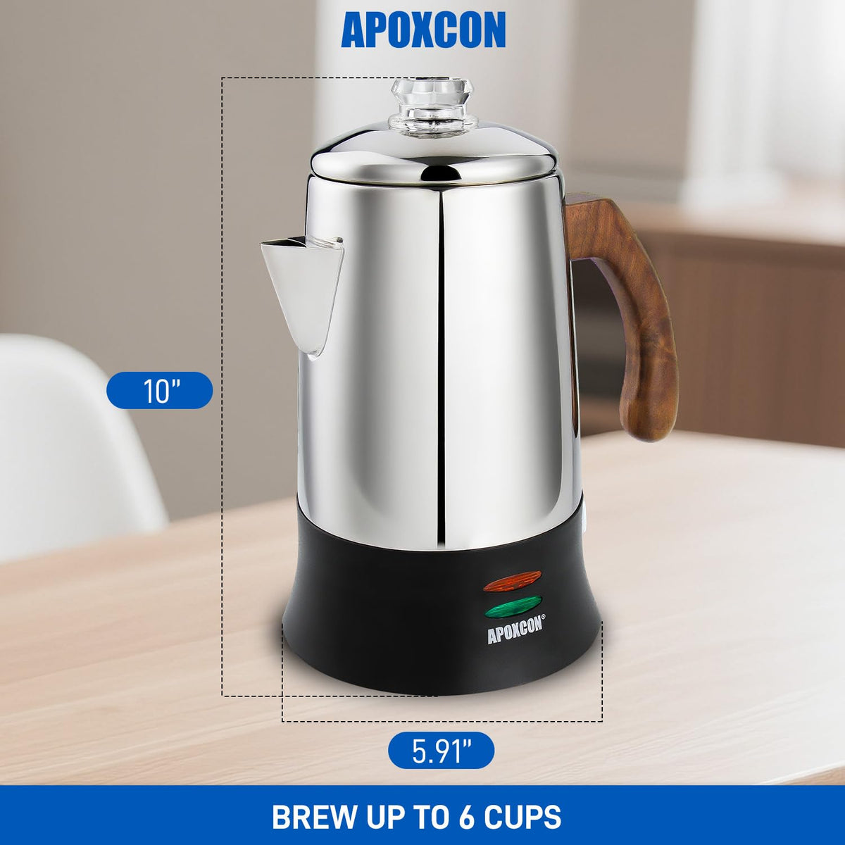 6 Cup Stainless Steel Electric Coffee Percolator L730905