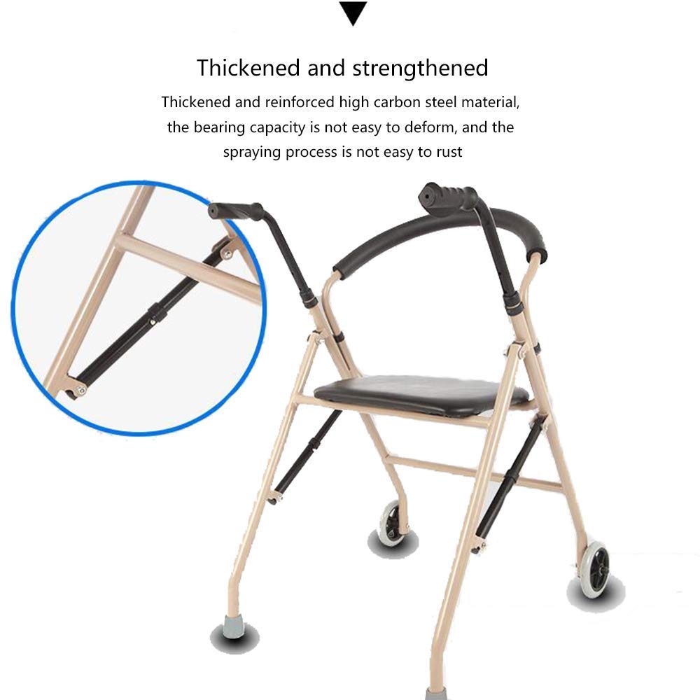 Lightweight Folding Aluminum Rollator Walker with Seat Z5152