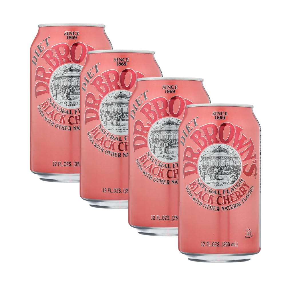 Black Cherry Diet Soda 12 Fl Oz (Pack of 4) Q307