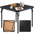 Square Folding Card Table 31.5 Inch PVC Top Metal Frame J4729
