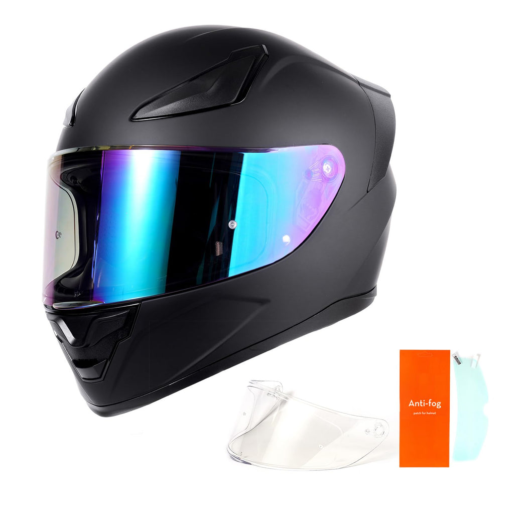 DOT Full Face Motorcycle Helmet Matte Black U35694