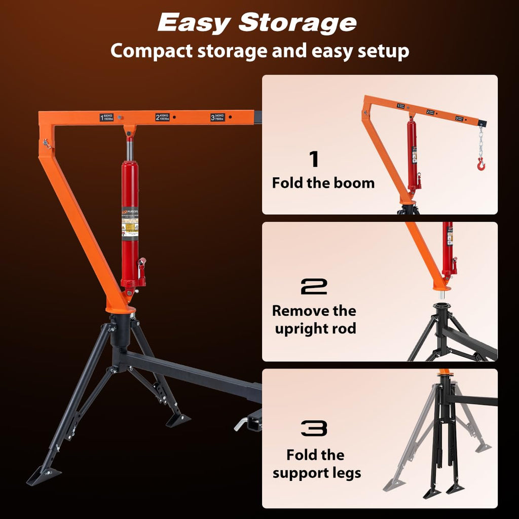 1500 lb Hydraulic Hitch Mounted Truck Crane I146702