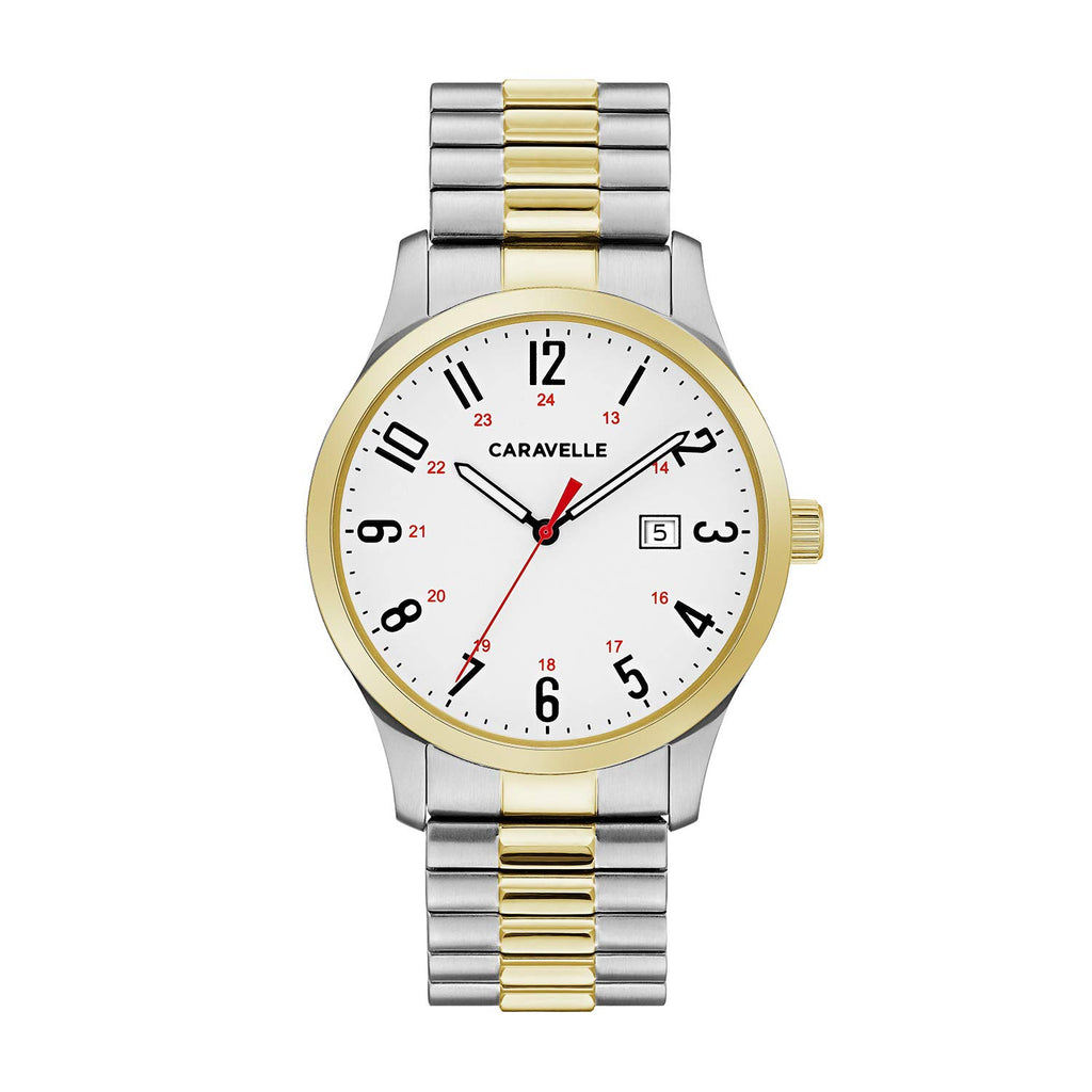 Men's Traditional Quartz Stainless Steel Watch with Expansion Band, 40mm S352