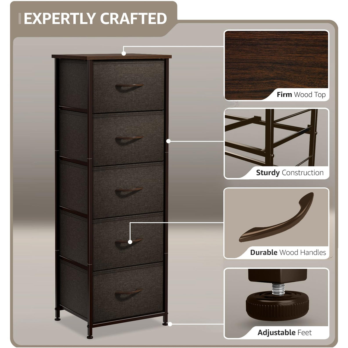 5 Drawer Nightstand D160385