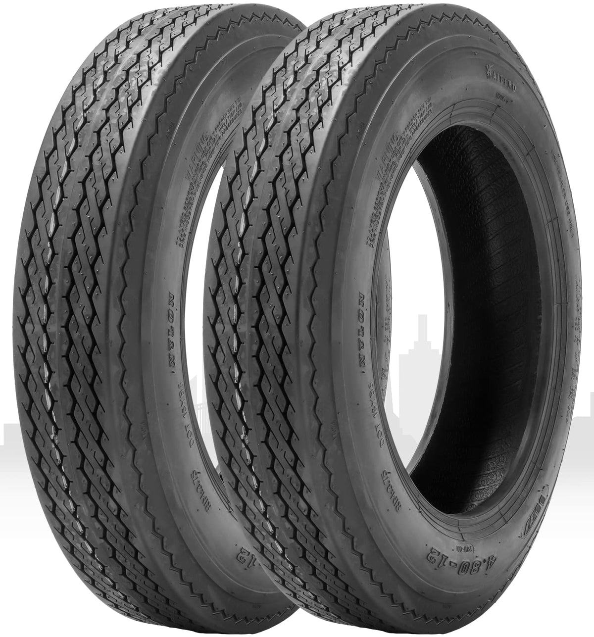8 Trailer Tires Set of 2 Tubeless 6PR Load Range C Y9863