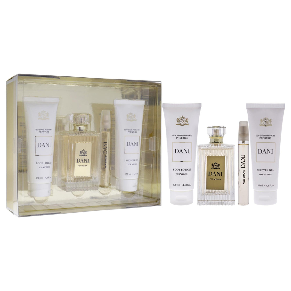 4 Pc Gift Set 3.3oz EDP Spray, 0.5oz EDP Spray, 4.4oz Shower Gel, 4.4oz Body Lotion B567