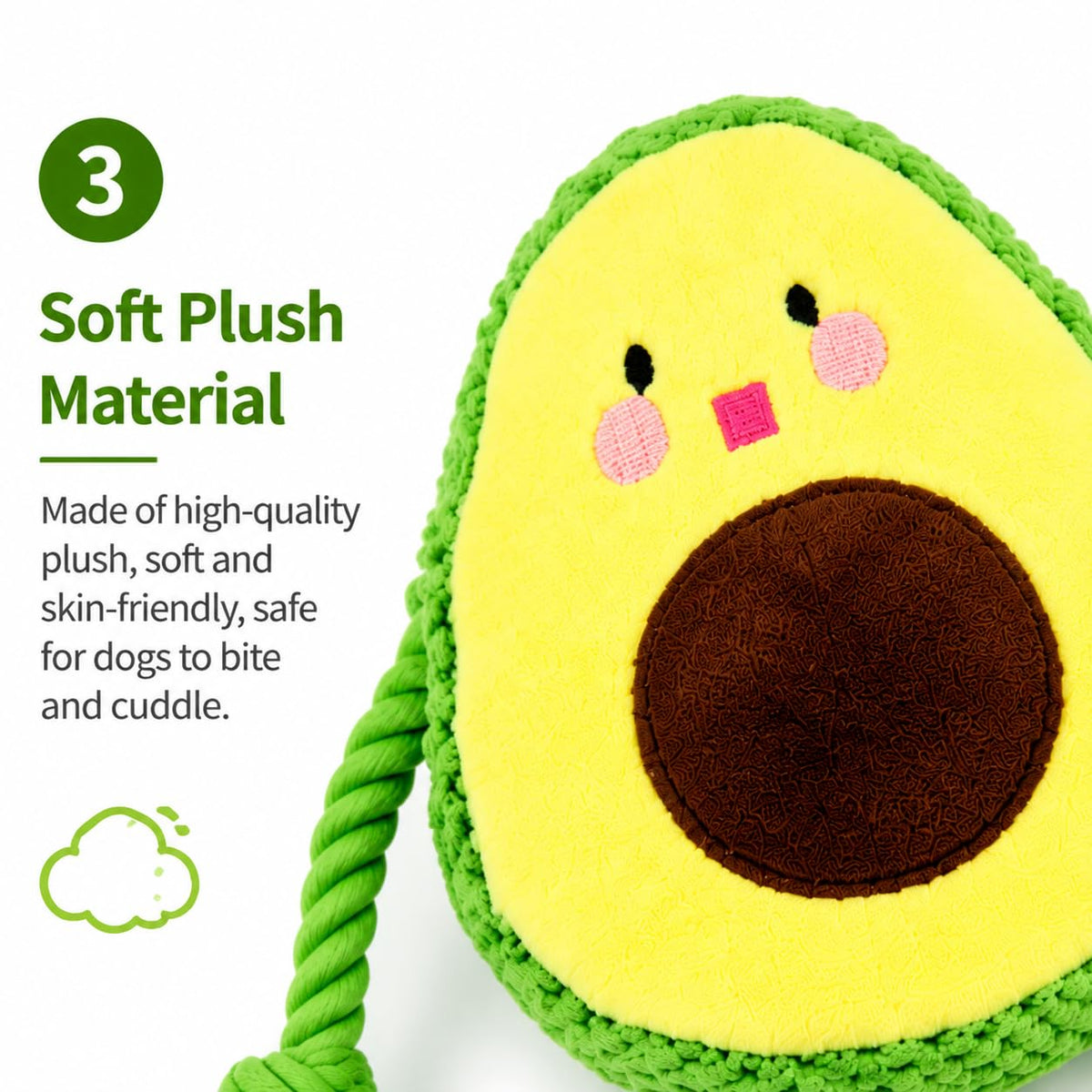 Avocado Rope Plush Dog Toy E6701