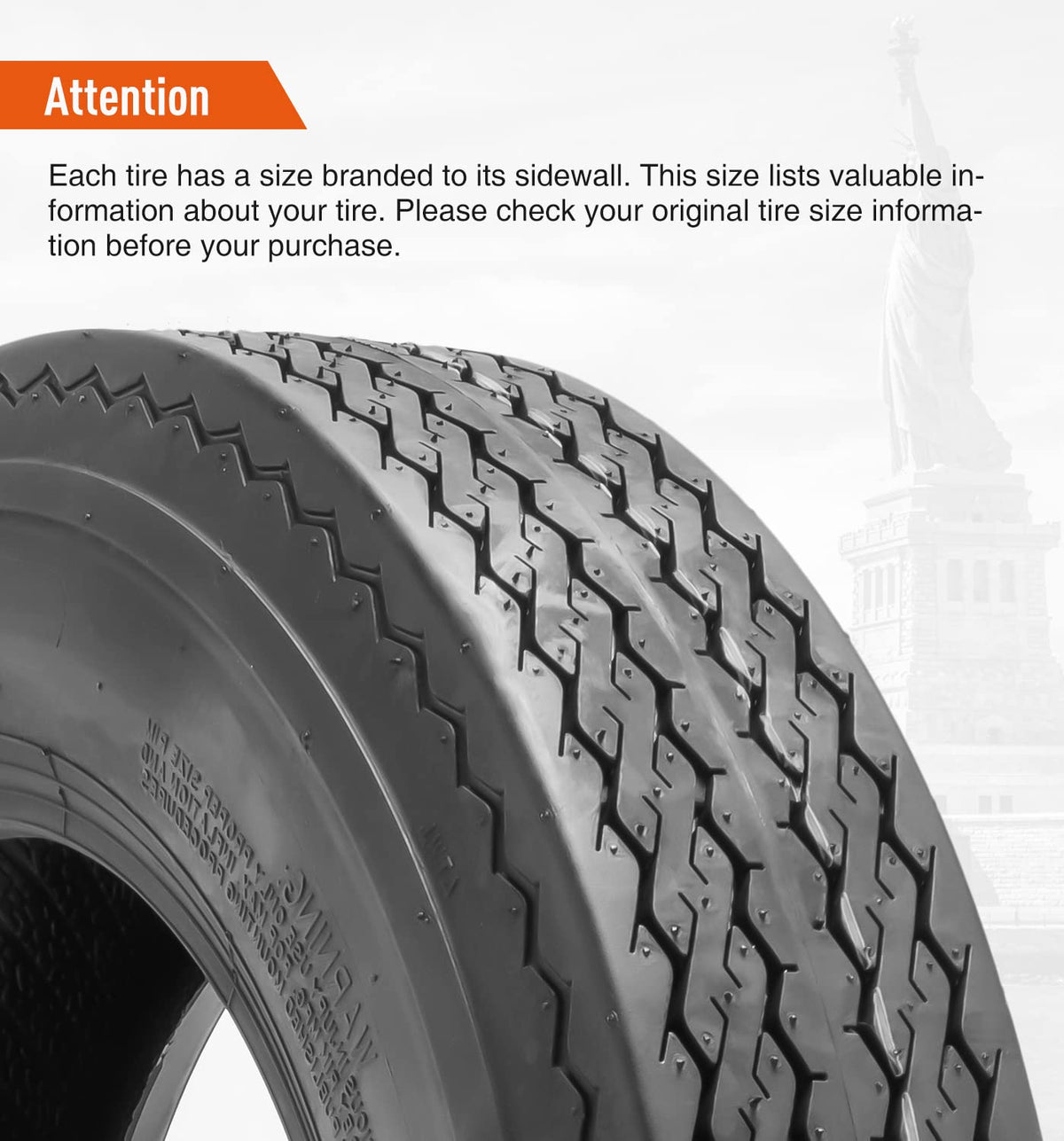 8 Trailer Tires Set of 2 Tubeless 6PR Load Range C Y9863