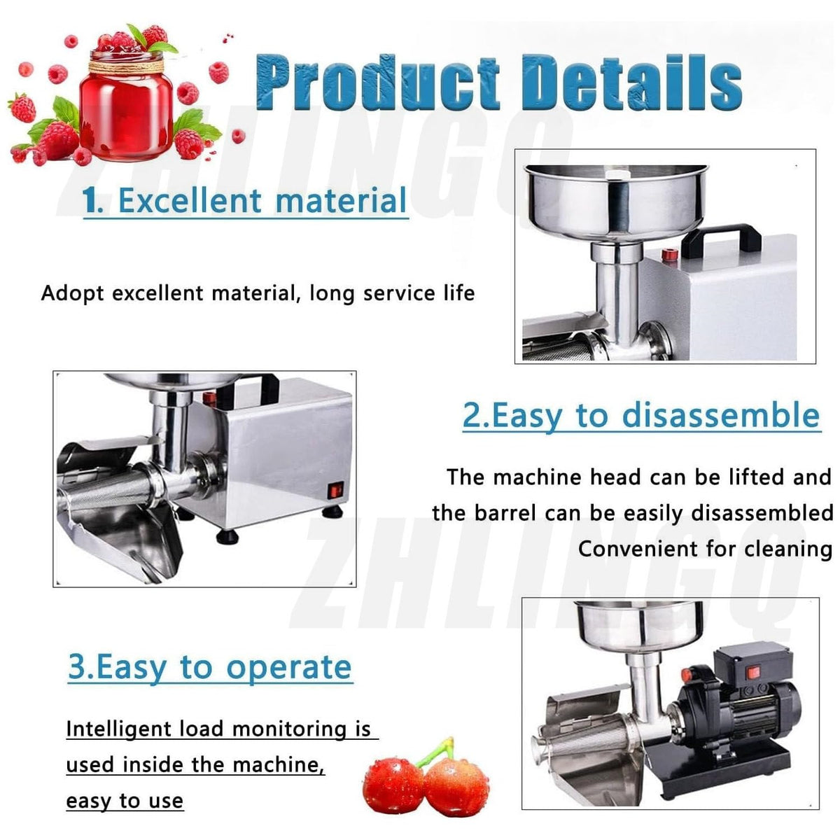 450W Stainless Steel Electric Tomato Strainer N828779