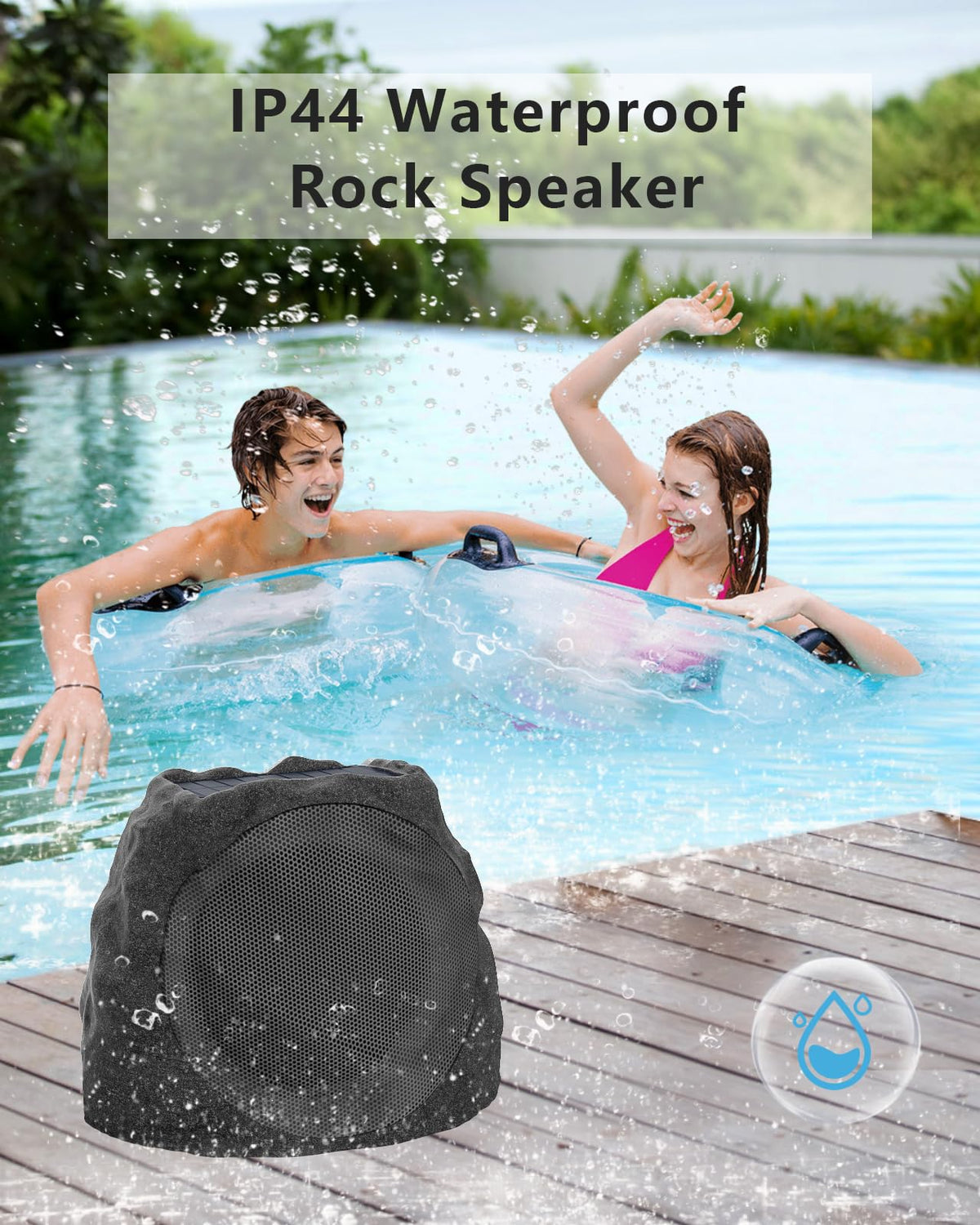 Waterproof Solar Powered Rechargeable Bluetooth Outdoor Speakers E19254